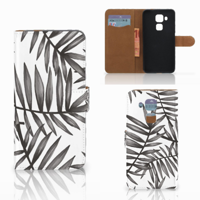 Huawei Nova Plus Hoesje Leaves Grey Huawei Nova Plus Hoesje Leaves Grey