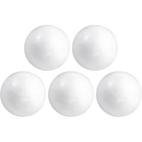 Piepschuim bollen/ballen - 5x st - D4 cm - wit - styropor - hobby figuren