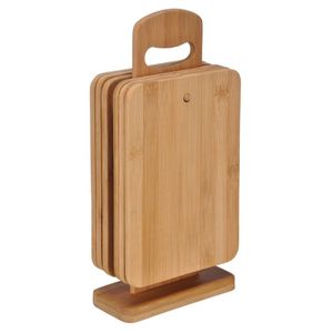 7-Delige houten snijplanken set met snijplank houder