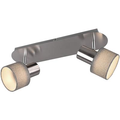 Led Plafondspot - Trion Waler - Gu10 Fitting - 2-lichts - Rechthoek - Mat Nikkel - Aluminium