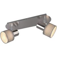 Led Plafondspot - Trion Waler - Gu10 Fitting - 2-lichts - Rechthoek - Mat Nikkel - Aluminium