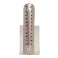 Binnen/buiten thermometer RVS look 26 x 6 cm