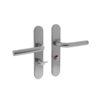 Deurkruk Recht op verdekt schild met toilet-/badkamersluiting RVS