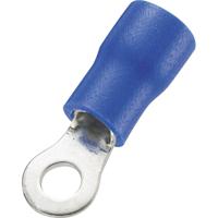 TRU COMPONENTS 738208 Ringkabelschoen Dwarsdoorsnede (max.): 2.50 mm² Gat diameter: 10.5 mm Deels geïsoleerd Blauw 100 stuk(s)