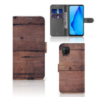 Huawei P40 Lite Book Style Case Old Wood - thumbnail