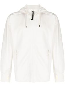 C.P. Company Diagonal Raised zipped cotton hoodie - Blanc