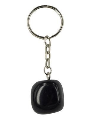 Edelsteen Sleutelhanger Obsidiaan Zwart Edelsteen Sleutelhanger Obsidiaan Zwart