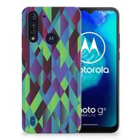 Motorola Moto G8 Power Lite TPU Hoesje Abstract Green Blue