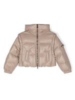 Brunello Cucinelli Kids doudoune à fermeture zippée - Tons neutres