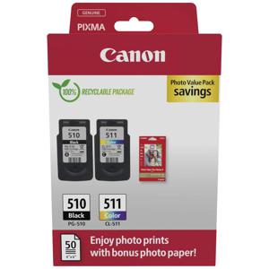 Canon Inktcartridge PG-510/CL-511 Photo Value Pack Origineel 2-pack Zwart, Chroma Optimizer, Magenta, Geel 2970B017