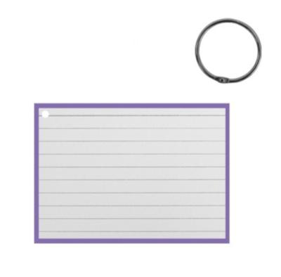 Verhaak flashcard met clipring A7 papier wit/paars 50 stuks Verhaak flashcard met clipring A7 papier wit/paars 50 stuks