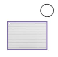 Verhaak flashcard met clipring A7 papier wit/paars 50 stuks