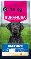 Eukanuba Hondenvoer Droog met verse kip voor grote rassen, premium droogvoer voor wat oudere honden, 15 kg