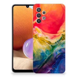 Hoesje maken Samsung Galaxy A32 4G | A32 5G Enterprise Editie Watercolor Dark