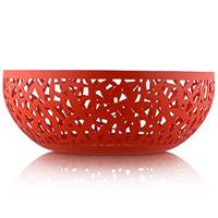 Alessi MSA04/29 R Opengewerkte fruithouder in staal gekleurd met epoxyhars, super rood, 29 x 29 x 30 cm