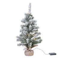 Everlands mini kerstboom - 45 cm - met sneeuw en kerstverlichting - kunstboom