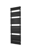 Vipera Vulcan dubbele handdoekradiator 50 x 183,5 cm elektrische verwarming mat zwart zij- en middenaansluiting 1.683W, weerstand inbegrepen