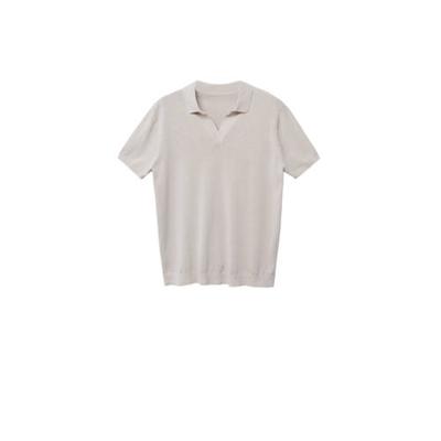 Mango Man regular fit polo pastelgrijs
