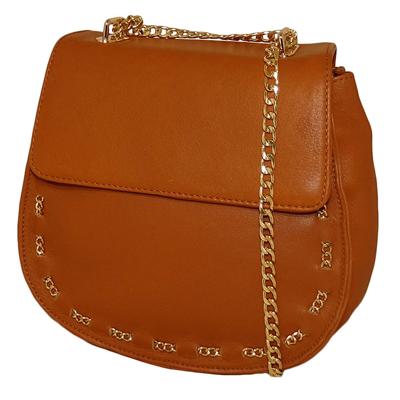 Elvy Crossbody Schoudertas Emily Chain Cognac