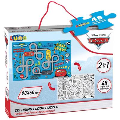 Luna Puzzel Cars Jongens 90 Cm Karton 48 Stukjes