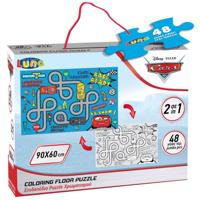 Luna Puzzel Cars Jongens 90 Cm Karton 48 Stukjes