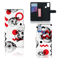 Telefoonhoesje met Naam Alcatel 1S (2021) Skull Red - thumbnail