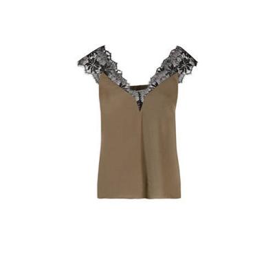 Morgan top met kant kaki