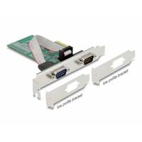 Delock 89555 2 poorten Seriële interfacekaart PCI-Express, RS232 PCIe x1 - thumbnail