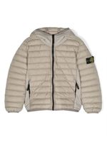 Stone Island Junior gilet matelassé à patch logo - Tons neutres