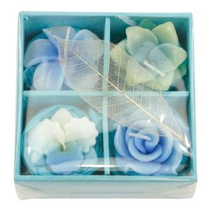 Geschenkset Kaarsen Blauw (Set van 4)