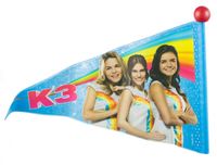 Studio 100 fietsvlag K3 junior 150 cm vinyl blauw/rood
