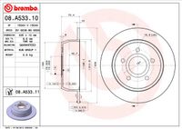 Remschijf BREMBO, Remschijftype: Massief, u.a. für Jeep