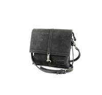 Handgemaakte leren schouder kleptas #04 Night grey