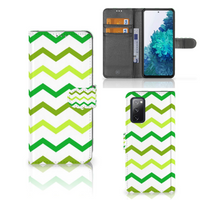 Samsung Galaxy S20 FE Telefoon Hoesje Zigzag Groen - thumbnail