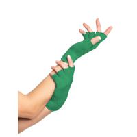 Partychimp Verkleed handschoenen vingerloos - groen - one size - voor volwassenen   -