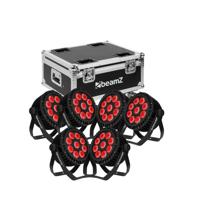 Beamz Set 6x Beamz WBP912IP met flightcase