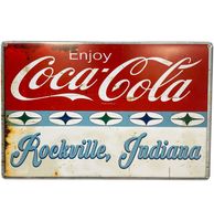 Coca-Cola Rockville Indiana - Metalen Bord 29.5 x 44.5 cm