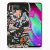 Samsung Galaxy A40 Siliconen Hoesje met foto Badges - thumbnail