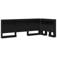 vidaXL Opberghoofdbord met plank met hoofdeinde met opslag Zwart eiken 75 cm Bewerkt hout