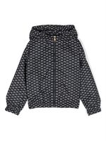 Moncler Enfant veste monogrammée à capuche - Bleu - thumbnail