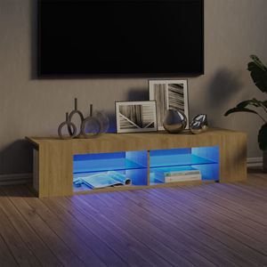 Tv-meubel met LED-verlichting 135x39x30 cm sonoma eikenkleurig