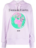 MSGM hoodie en coton à imprimé graphique - Violet - thumbnail