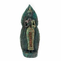 Thaise Boeddha Beeld Staand Groen - 13 x 7 x 31 cm