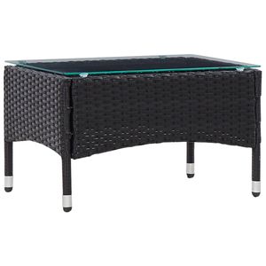 Salontafel 60x40x36 cm poly rattan zwart