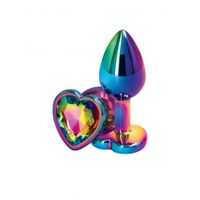 NS Novelties - Rear Assets Multicolor Aluminium Heart Buttplug S - thumbnail