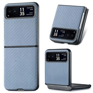 Motorola Razr 40 Hybride Hoesje - Koolstofvezel - Blauw