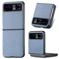 Motorola Razr 40 Hybride Hoesje - Koolstofvezel - Blauw - thumbnail