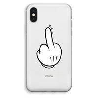 Middle finger white: iPhone X Transparant Hoesje