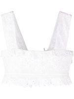 ISABEL MARANT haut crop Mecelia en broderie anglaise - Blanc