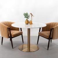 Sohome Ronde Eettafel Naima 105cm - Wit Marmer/Brass